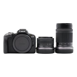 Canon EOS R50 Mirrorless Camera + RF-S 18-45mm f/4.5-6.3 IS STM lens + RF-S 55-210mm f/5-7.1 IS STM lens - Black