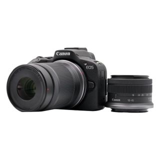 Canon EOS R50 Mirrorless Camera + RF-S 18-45mm f/4.5-6.3 IS STM lens + RF-S 55-210mm f/5-7.1 IS STM lens - Black