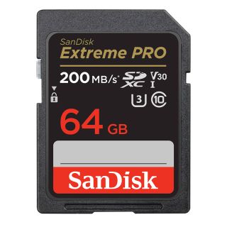 SanDisk Extreme PRO 64GB 200MB/s UHS-I V30 SDXC Memory Card