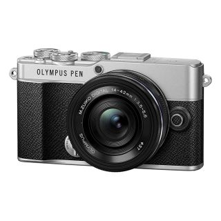Olympus OM SYSTEM PEN E-P7 Mirrorless Camera + 14-42mm f/3.5-5.6 EZ Lens - Silver