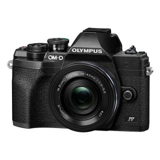 Olympus OM SYSTEM OM-D E-M10 Mark IV Mirrorless Camera + 14-42mm f/3.5-5.6 EZ Lens - Black