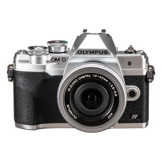 Olympus OM SYSTEM OM-D E-M10 Mark IV Mirrorless Camera + 14-42mm f/3.5-5.6 EZ Lens - Silver