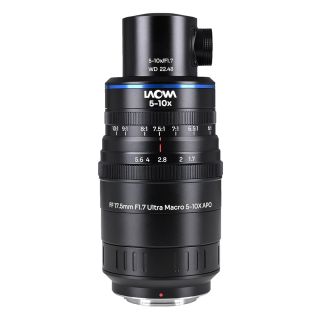 Laowa Aksen 17.5mm f/1.7 5-10x Ultra Macro APO Lens with Coaxial Illumination for Fujifilm X